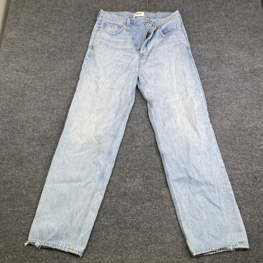 Agolde Criss Cross Upsized High Rise Straight Leg Jeans Light Wash A097-983 27
